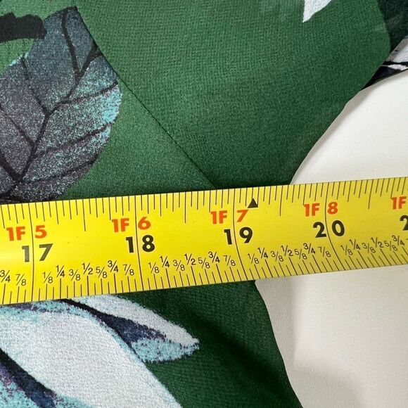 Zac and Rachel Bohemian Green Purple Blue Floral Sheer Top Size S Cuffed sleeve - Picture 11 of 14